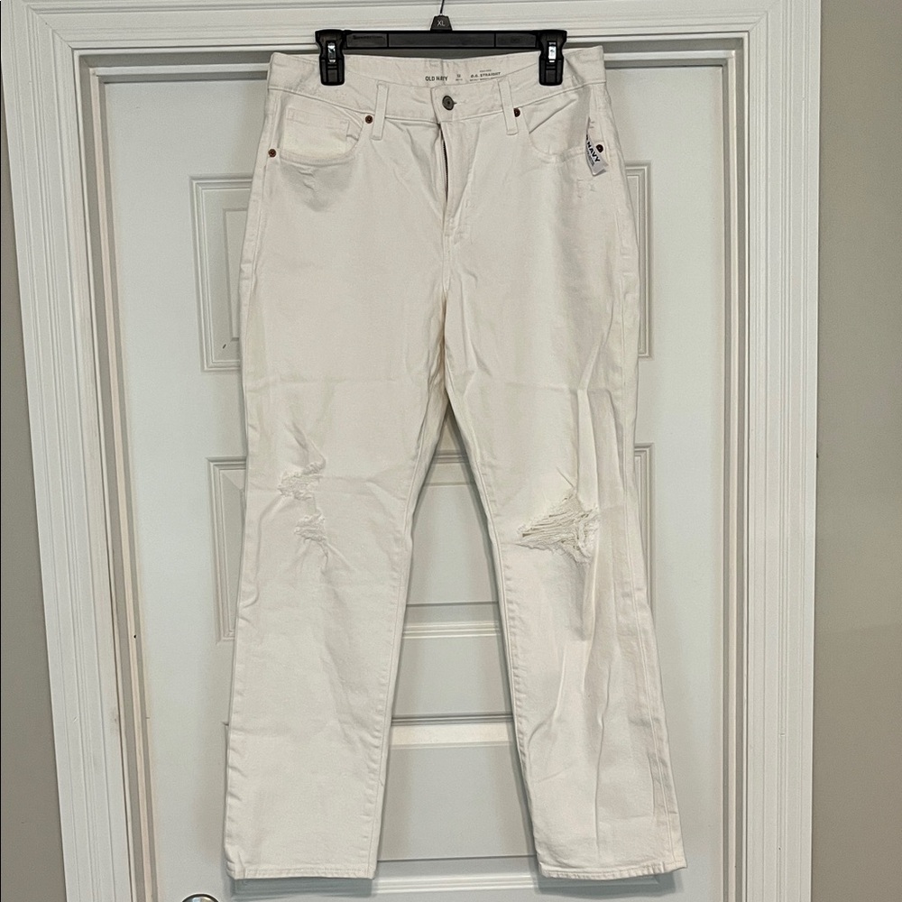 Women’s White Distressed Jeans Old Navy NWT size 12 Petite